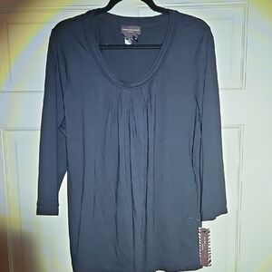 Dana Buchman Elegant Black Blouse